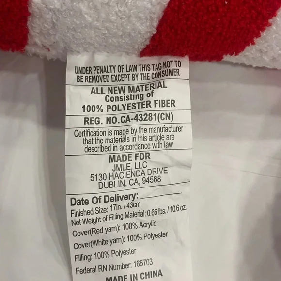 CANDY Cane Decorative Pillow - Picture 3 of 4